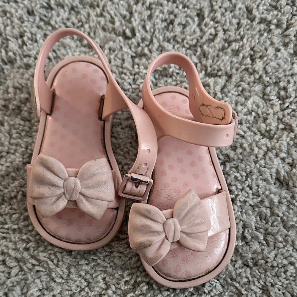 Mini Melissa Pink and Cream Kids Sandals - Picture 3 of 5